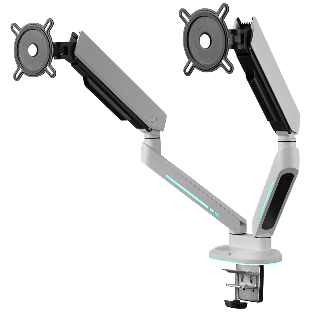 MONITOR ARM EXPERIENCE DUAL RGB WHITE GLOBAL