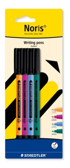 STAEDTLER fineliner Noris writing pen, 4St BK