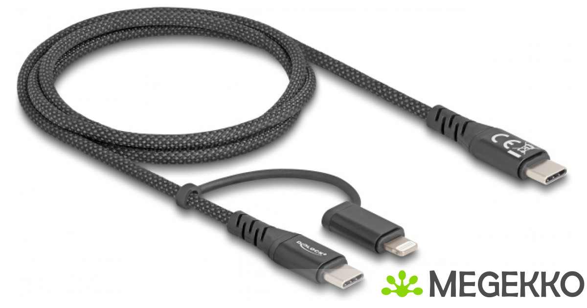 DeLOCK 81170 USB-kabel USB 2.0 1 m USB C USB C/Lightning Zwart