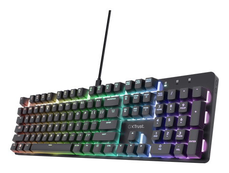 Trust GXT 871 Zora Gaming Toetsenbord - Mechanisch toetsenbord – QWERTY US-indeling – RGB-verlichting – Zwart - Afbeelding 2