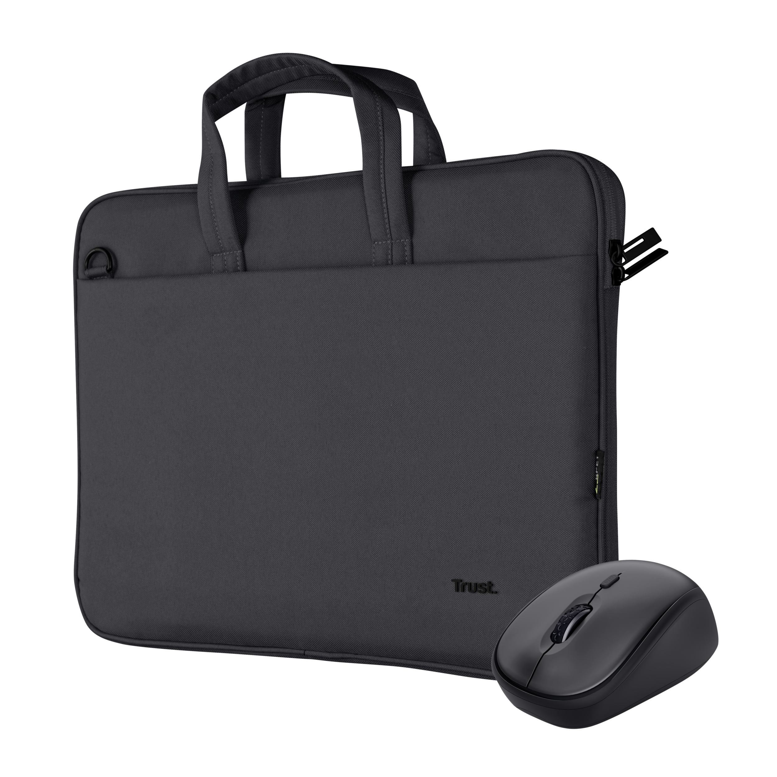Trust Bologna laptop schoudertas 16 inch - Laptop schoudertas – Voor laptops tot 16 inch – Gerecycled materiaal – Zwart