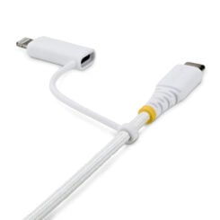 StarTech.com 2m 2-in-1 Robuuste USB-C Oplaadkabel met Lightning Adapter, 30W/60W, Apple MFi Gecertificeerd, Gevlochten USB C Laadkabel voor iPhone/iPad/Android - Afbeelding 3