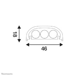 Neomounts NS-CC050SILVER Kabelgoot - voor 1-3 kabels - universeel - Afbeelding 3