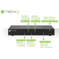 Techly IDATA DP-KVM4 KVM-switch Rack-montage Zwart - Afbeelding 9