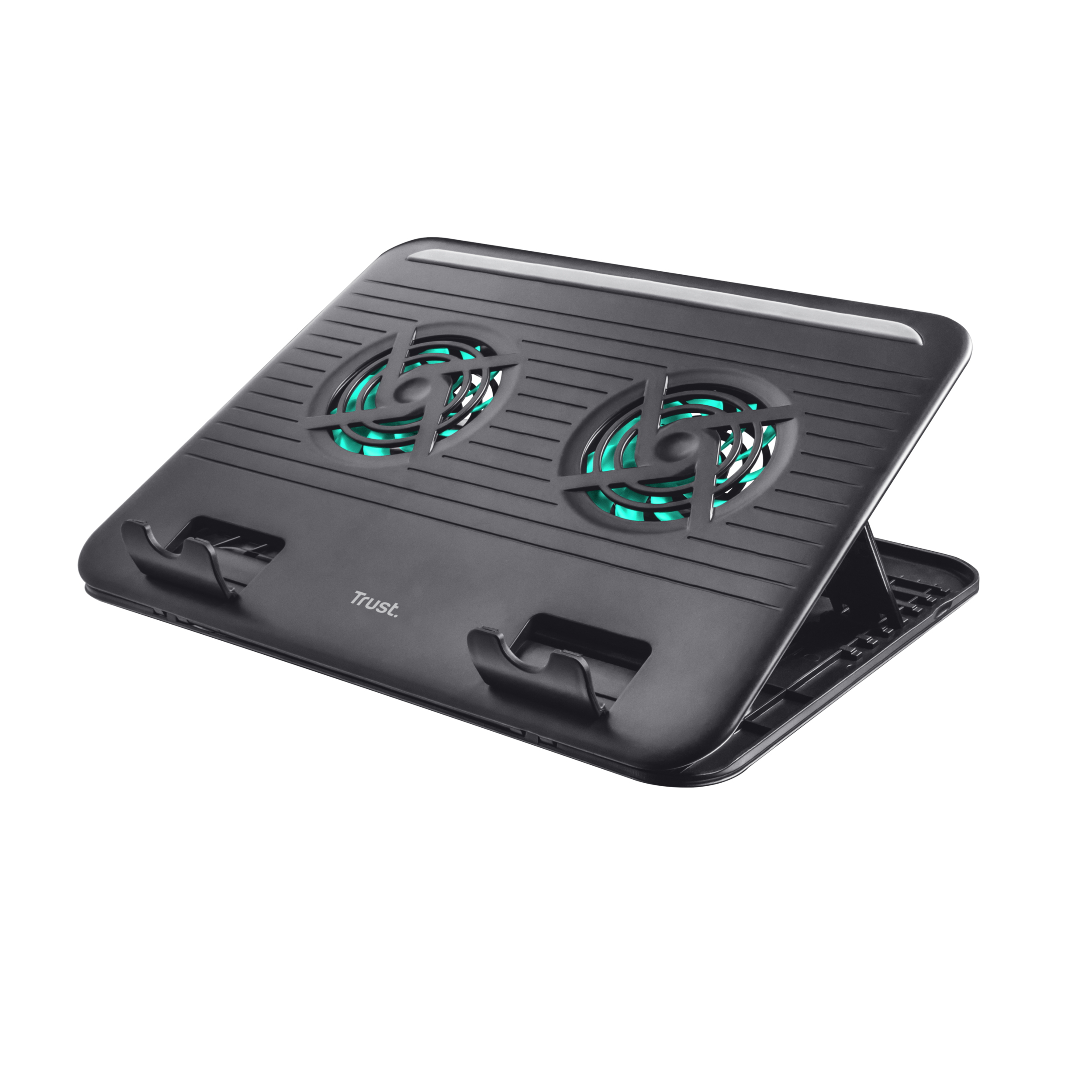 Trust Cyclone Laptop Cooling Stand - Laptopkoeler – 2 ventilatoren – Verstelbare hoek – Zwart - Afbeelding 4
