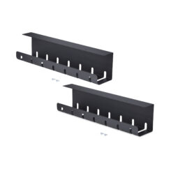 StarTech.com 2-Pack Kabelmanagement Tray voor onder bureau, 106cm (53cm per tray), Metalen Kabelgoot, Sleufontwerp, Schroefmontage, Stekkerdoos Houder, Zwart, TAA