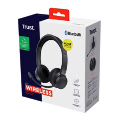 Trust Ayda Draadloze Headset - Bluetooth headset – USB-C aansluiting – Zwart - Afbeelding 8