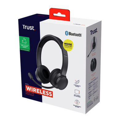 Trust Ayda Draadloze Headset - Bluetooth headset – USB-C aansluiting – Zwart - Afbeelding 8
