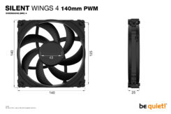 be quiet! SILENT WINGS 4 | 140mm PWM Computer behuizing Ventilator 14 cm Zwart 1 stuk(s) - Afbeelding 6