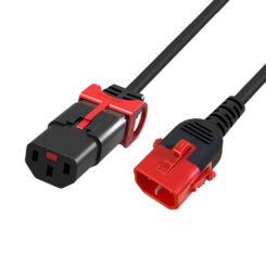 ACT Netsnoer C13 IEC Lock+ - C14 IEC Lock Dual Locking zwart 2 m, PC3603