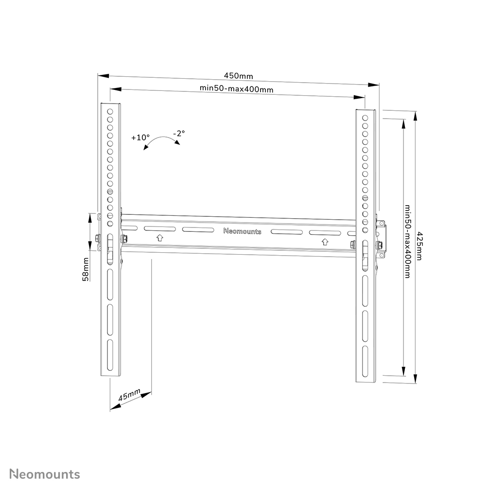 Neomounts WL35-350BL14 TV-beugel wand 32-65" - kantelbaar - vergrendelbaar - Easy Install - Afbeelding 17