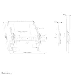 Neomounts WL35S-950BL19 Heavy duty muurbeugel 55-115" - kantelbaar - vergrendelbaar - landscape en portrait - Afbeelding 20