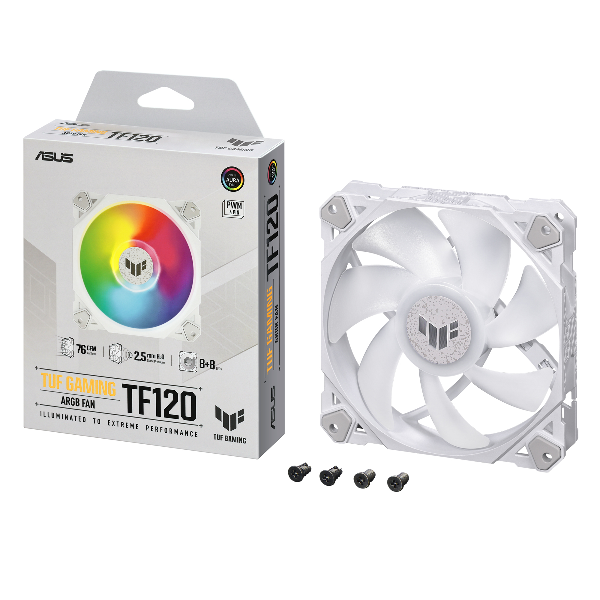 ASUS TUF GAMING TF120 ARGB WHITE EDITION Computer behuizing Luchtkoeler 12 cm Wit 1 stuk(s) - Afbeelding 8