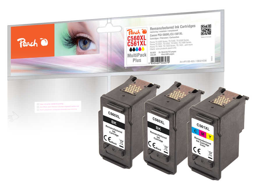 Peach 321036 inktcartridge 3 stuk(s) Compatibel Hoog (XL) rendement Zwart, Cyaan, Magenta, Geel - Afbeelding 2