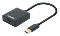 Manhattan 153690 laptop dock & poortreplicator Bedraad USB 3.2 Gen 1 (3.1 Gen 1) Type-A Zwart