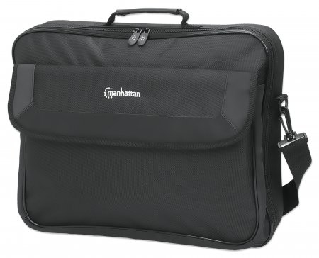 Manhattan Cambridge laptoptas 17,3", laptoptas met volledige opening, zwart, LAGE KOSTEN, accessoirevak + achtervak, afneembare schouderriem, clamshell, equivalent aan Targus CN418EU, 3 jaar garantie - Afbeelding 2