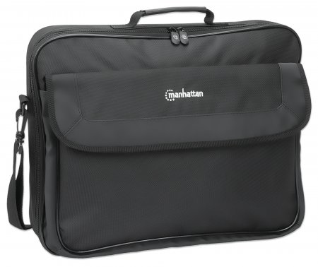Manhattan Cambridge laptoptas 17,3", laptoptas met volledige opening, zwart, LAGE KOSTEN, accessoirevak + achtervak, afneembare schouderriem, clamshell, equivalent aan Targus CN418EU, 3 jaar garantie - Afbeelding 3