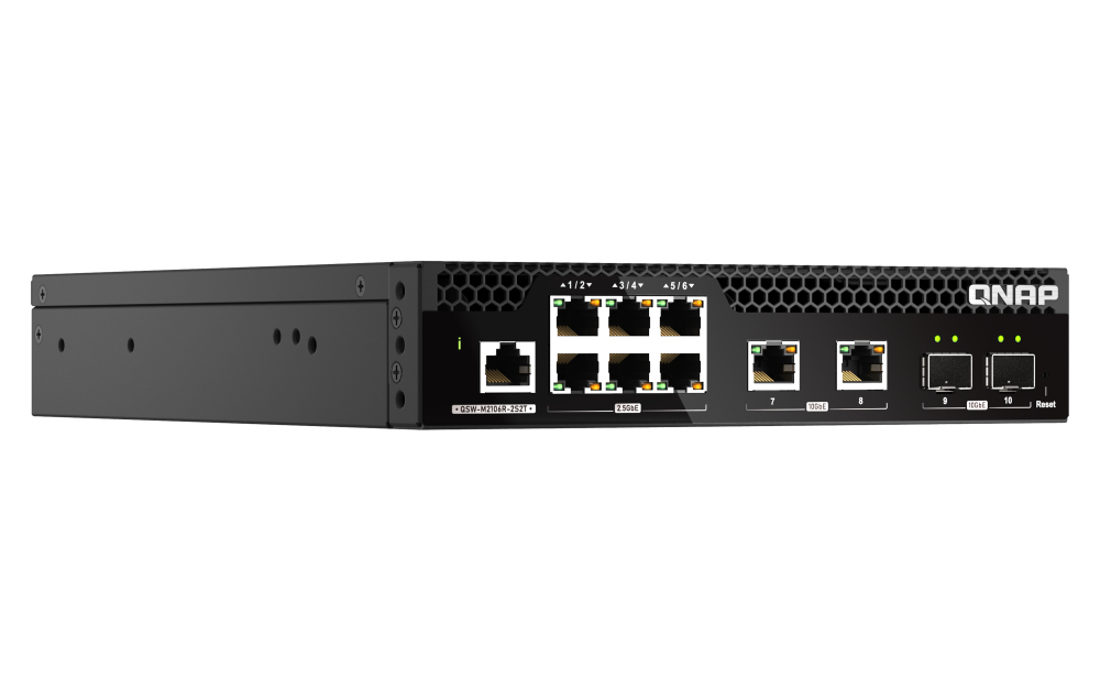 QNAP QSW-M2106R-2S2T netwerk-switch Managed L2 10G Ethernet (100/1000/10000) 1U Zwart - Afbeelding 3