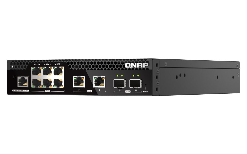 QNAP QSW-M2106R-2S2T netwerk-switch Managed L2 10G Ethernet (100/1000/10000) 1U Zwart - Afbeelding 5