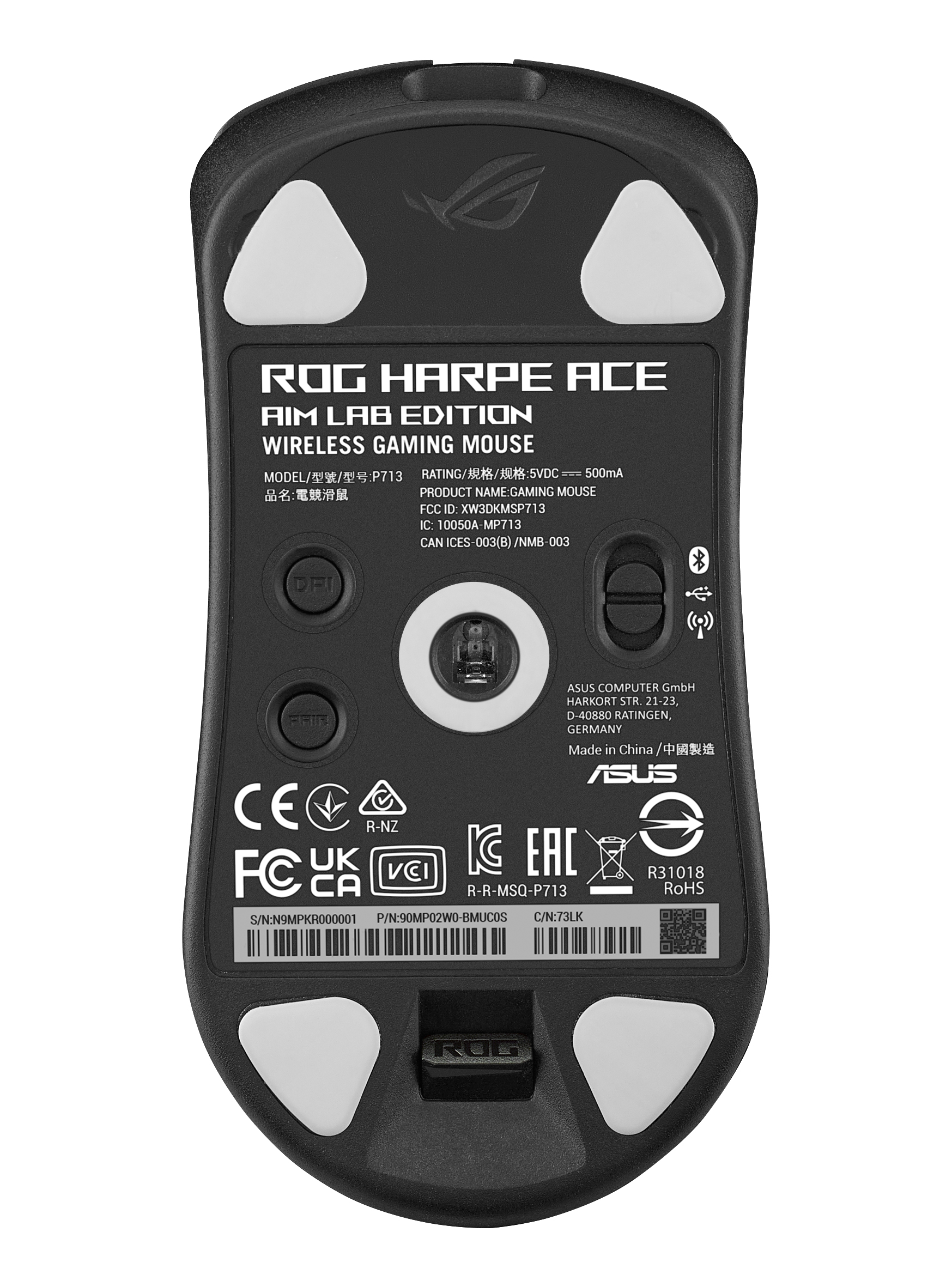 ASUS ROG Harpe Ace Aim Lab Edition muis Gamen Ambidextrous RF Wireless + Bluetooth + USB Type-A Optisch 36000 DPI - Afbeelding 3