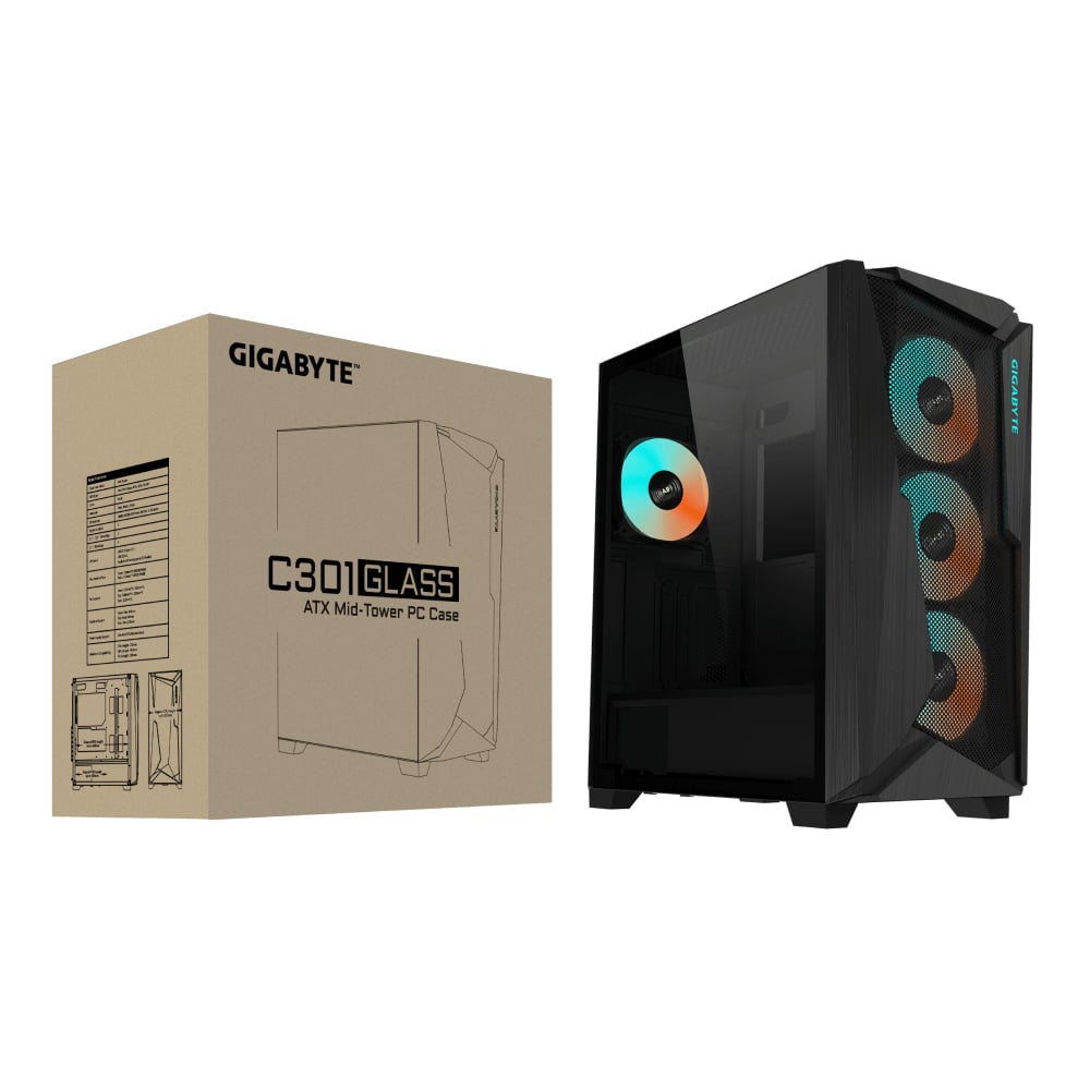 GIGABYTE C301 GLASS Midi Tower Zwart - Afbeelding 8