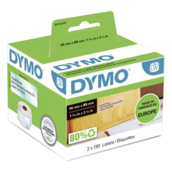 DYMO originele grote LabelWriter adreslabels | 36 mm x 89 mm | 12 rollen met elk 260 labels (1560 zelfklevende etiketten) | Geschikt voor de LabelWriter labelprinters | Gemaakt in Europa - Afbeelding 2