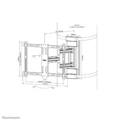 Neomounts WL40S-910BL16 TV-pilaarsteun 40-70" - full motion - diam. 25-100 cm - Afbeelding 17