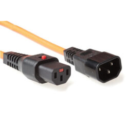 ACT Netsnoer C13 IEC Lock - C14 oranje 3 m, PC942