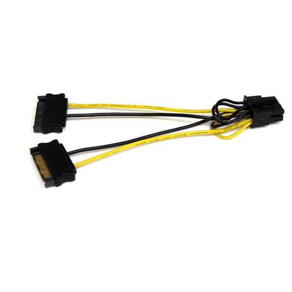 StarTech.com 15cm SATA Voeding naar 8-pins PCI Express Videokaart Voeding Verloopkabel - Afbeelding 2