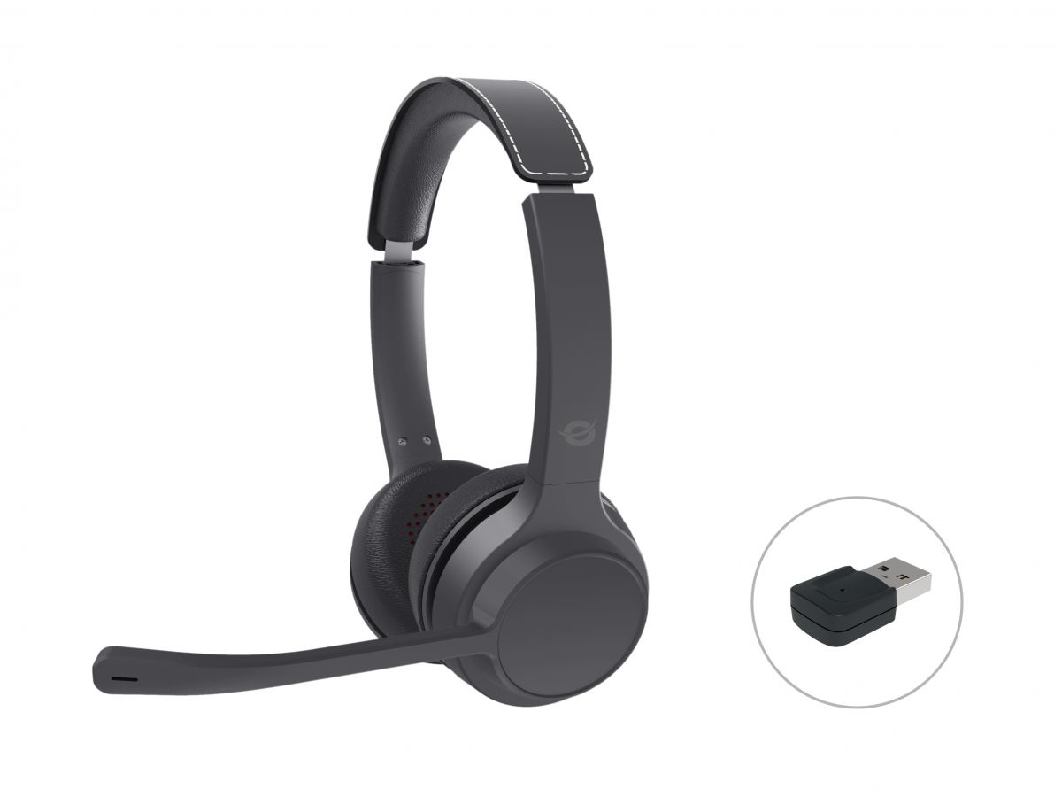 Conceptronic POLONA04BA hoofdtelefoon/headset Hoofdtelefoons Bedraad en draadloos Hoofdband Oproepen/muziek USB Type-C Bluetooth Zwart - Afbeelding 2