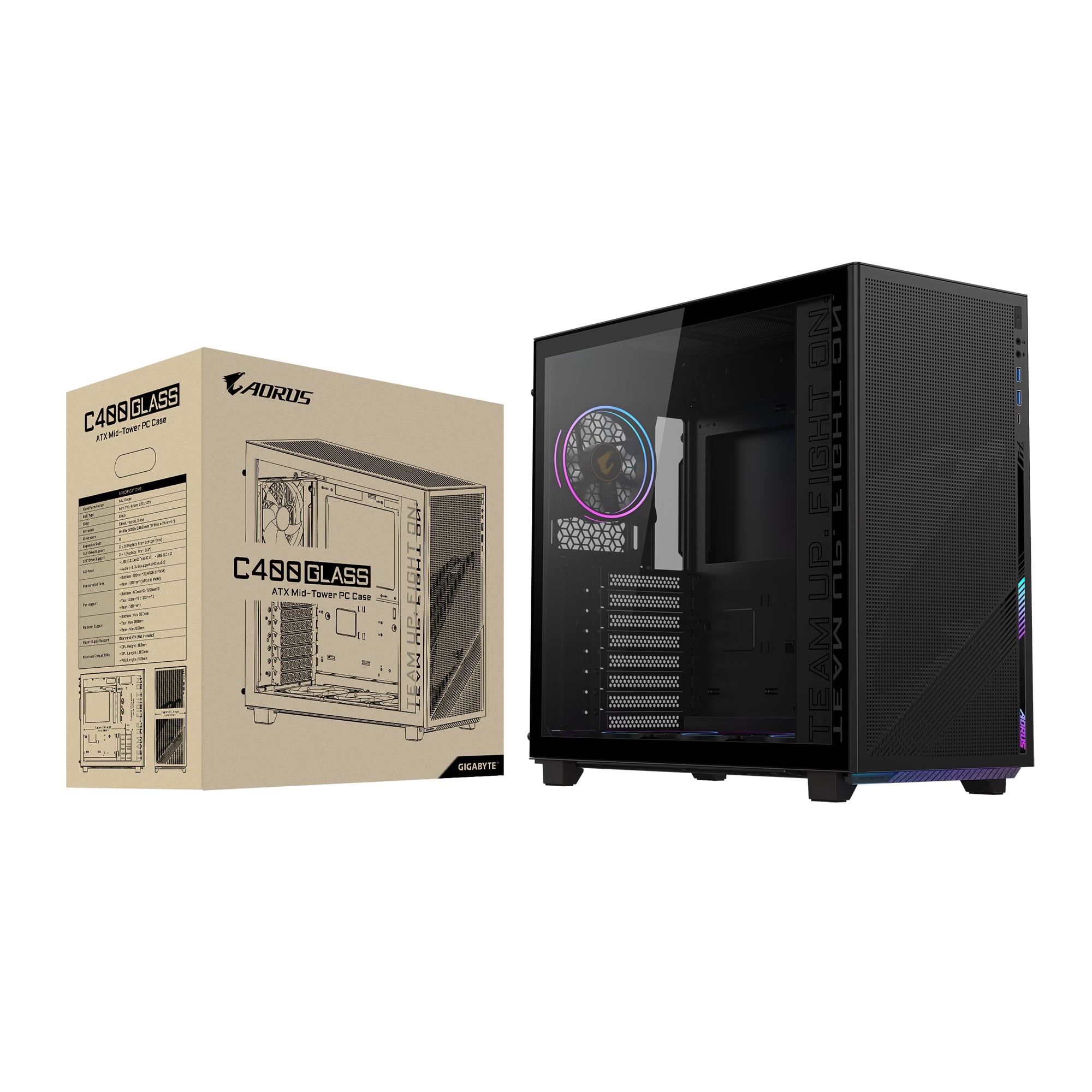 GIGABYTE C400 Midi Tower Zwart - Afbeelding 10