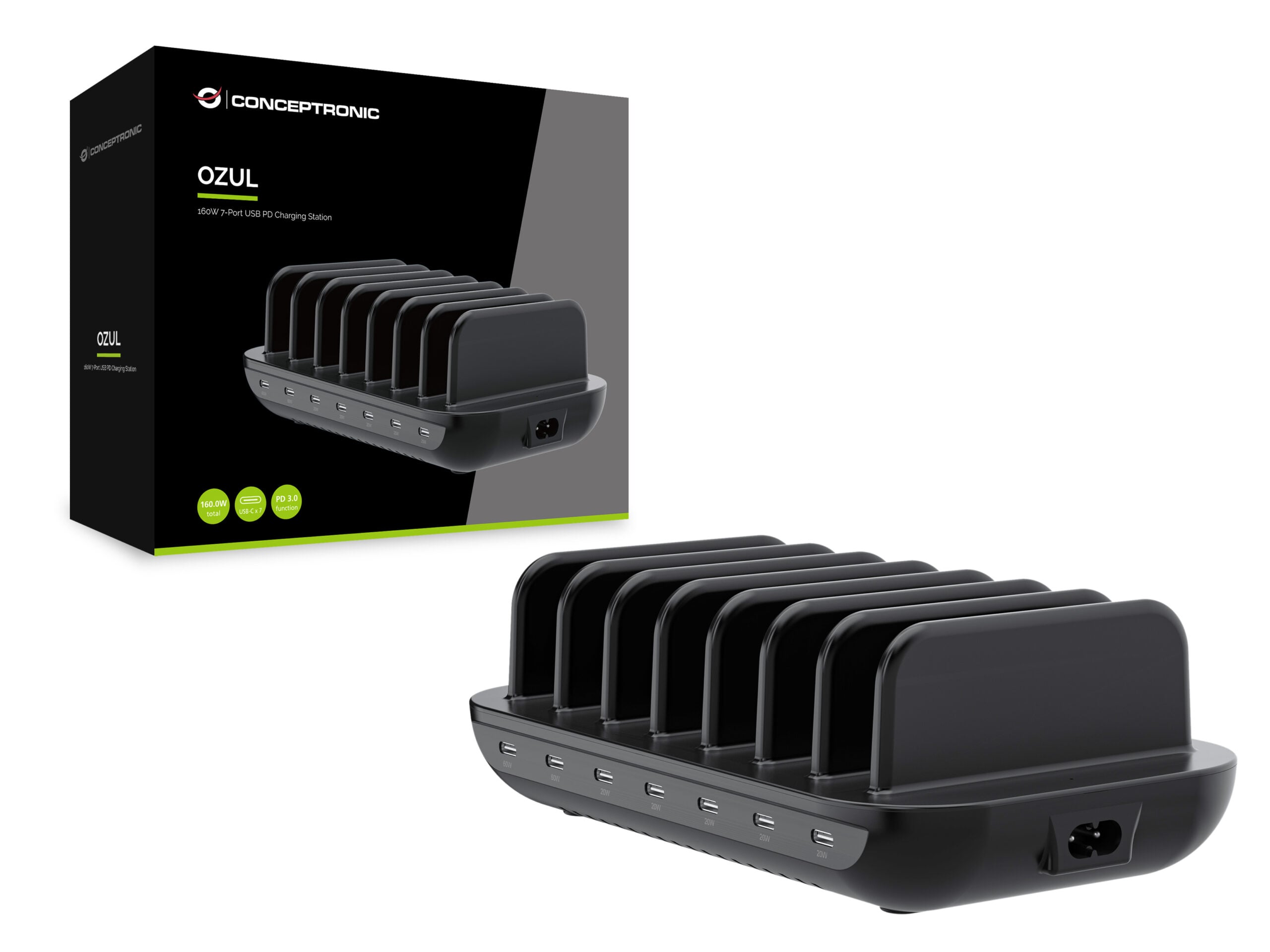 Conceptronic OZUL07B oplader voor mobiele apparatuur Universeel Zwart AC Snel opladen Binnen - Afbeelding 5