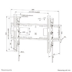 Neomounts WL35-750BL16 Heavy duty muurbeugel 42-86" - kantelbaar - vergrendelbaar - snelle installatie - TÜV - Afbeelding 21