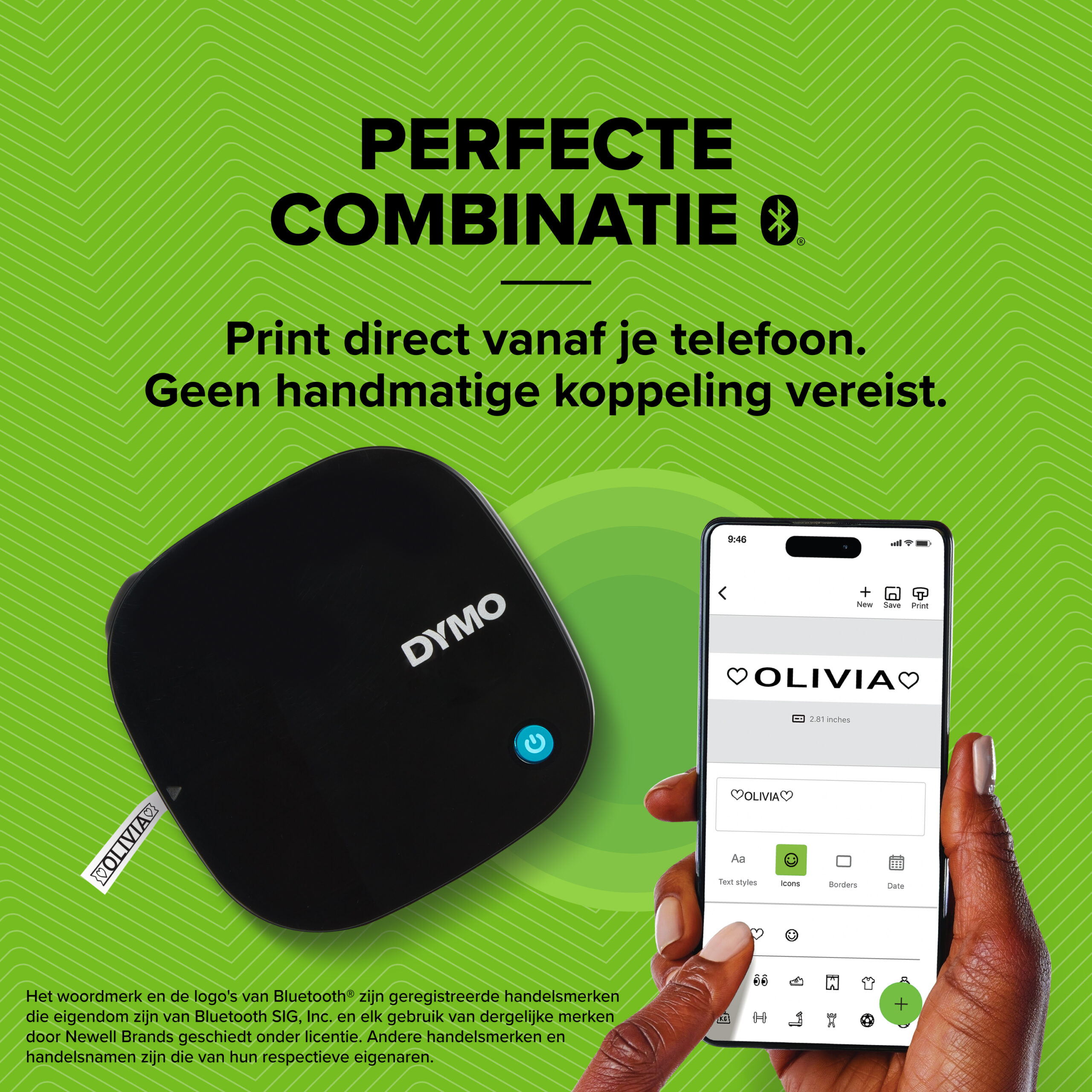 DYMO LetraTag 200B-labelmaker met bluetooth | Compacte labelprinter | Verbinding via draadloze bluetoothtechnologie met iOS en Android | Inclusief 2 soorten labeltape - Afbeelding 7