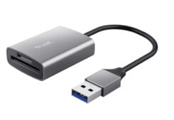 Trust Dalyx Snelle USB‑kaartlezer – geheugenkaartlezer – USB 3.2‑kaartlezer – Aluminium behuizing – Zilver - Afbeelding 2