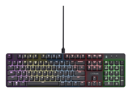 Trust GXT 871 Zora Gaming Toetsenbord - Mechanisch toetsenbord – QWERTY US-indeling – RGB-verlichting – Zwart - Afbeelding 5