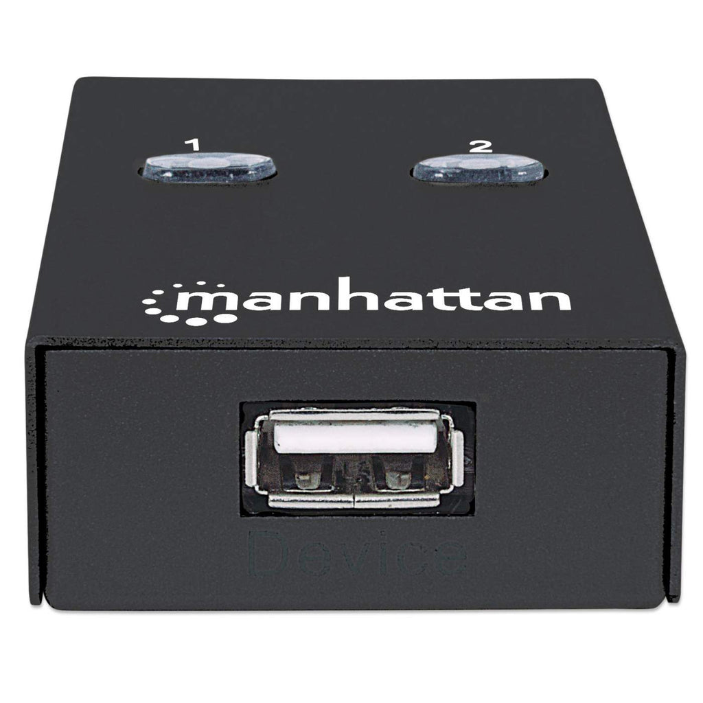 Manhattan USB-A automatische sharing switch, 2× USB-B, 480 Mbps (USB 2.0), dubbele bediening (auto-sensing of handmatig), USB-gevoed (geen externe voeding vereist), incl. 1× 1,5 m USB-A naar USB-B kabel - Afbeelding 5