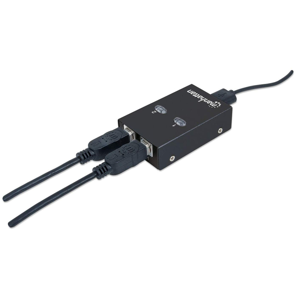 Manhattan USB-A automatische sharing switch, 2× USB-B, 480 Mbps (USB 2.0), dubbele bediening (auto-sensing of handmatig), USB-gevoed (geen externe voeding vereist), incl. 1× 1,5 m USB-A naar USB-B kabel - Afbeelding 7
