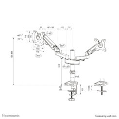 Neomounts DS70-750BL2 Monitorarm 17-27" - gasveer - Afbeelding 20