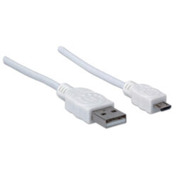 Manhattan 324069 USB-kabel USB 2.0 1,8 m USB A Micro-USB B 0,48 Gbit/s Wit - Afbeelding 3