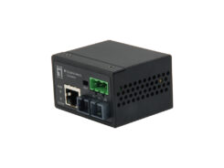 LevelOne IEC-4301 netwerk media converter 100 Mbit/s Single-mode Zwart