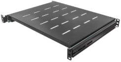 Intellinet 19" uitschuifbare plank, 1U, geschikt voor netwerkkasten/racks 800–1000 mm diep, plankdiepte 550 mm, robuuste stalen uitvoering, geschikt voor serveren netwerkapparatuur, zwart, 3 jaar garantie