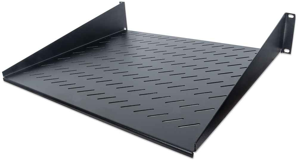 Intellinet 19" cantilever plank, 2U, 2-punts frontmontage, diepte 400 mm, geventileerd, max. 25 kg, zwart, 3 jaar garantie