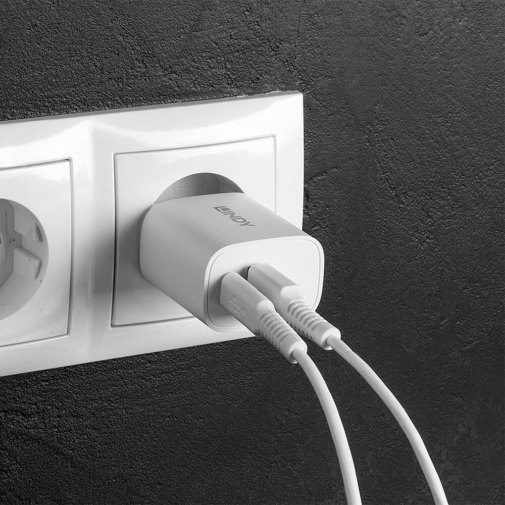 Lindy 73413 oplader voor mobiele apparatuur Universeel Wit AC Snel opladen Binnen - Afbeelding 6