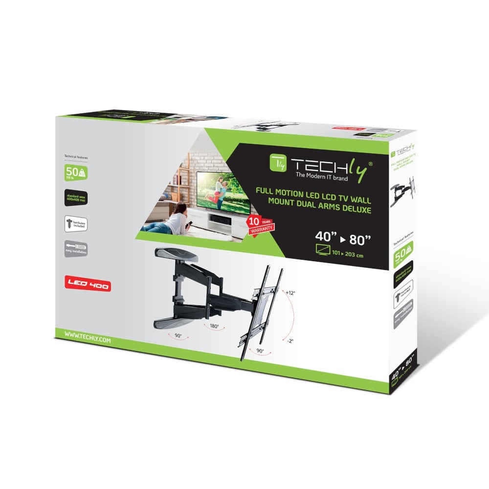 Techly ICA-PLB 172L tv-bevestiging 2,03 m (80") Zwart - Afbeelding 3