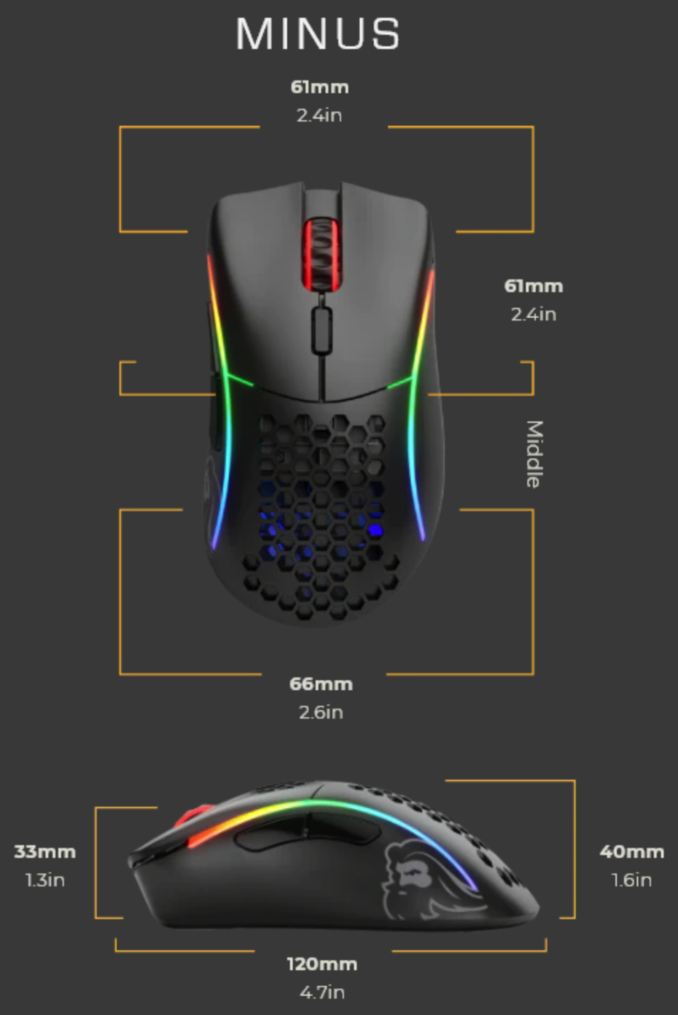 Glorious Gaming Model D Minus Wireless muis Gamen Rechtshandig RF Draadloos 19000 DPI - Afbeelding 11