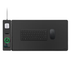 Mobilize PU Leather Desk Mat with Magnetic Wireless Charger 15W Black
