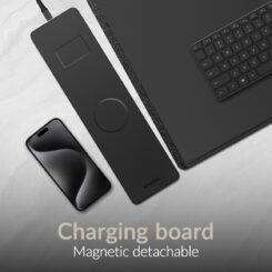 Mobilize PU Leather Desk Mat with Magnetic Wireless Charger 15W Black - Afbeelding 3