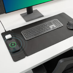 Mobilize PU Leather Desk Mat with Magnetic Wireless Charger 15W Black - Afbeelding 4