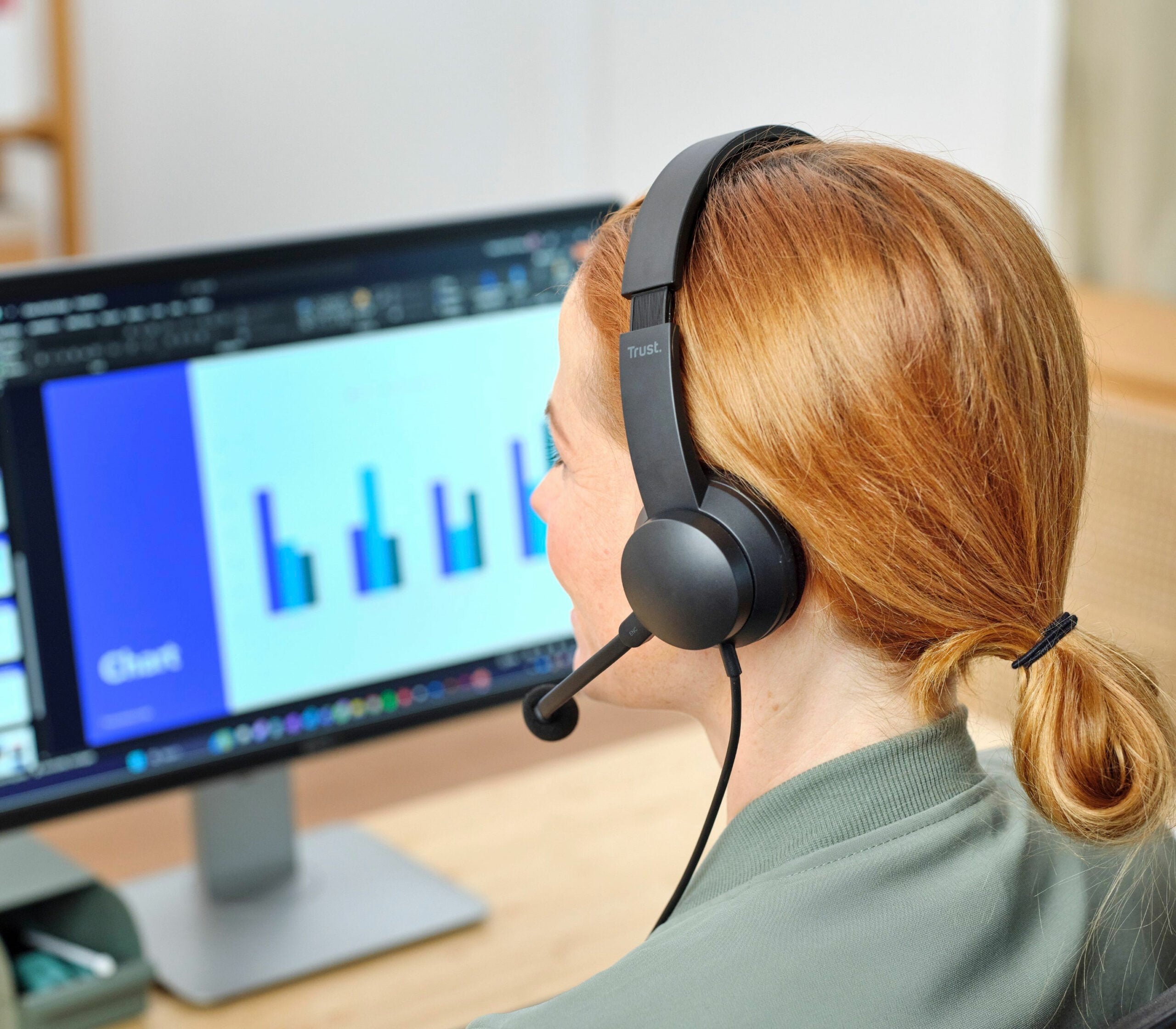 Trust HS-260 Headset - USB headset voor kantoor en calls – Lichtgewicht ontwerp – Verstelbare microfoon – business model - Zwart - Afbeelding 7